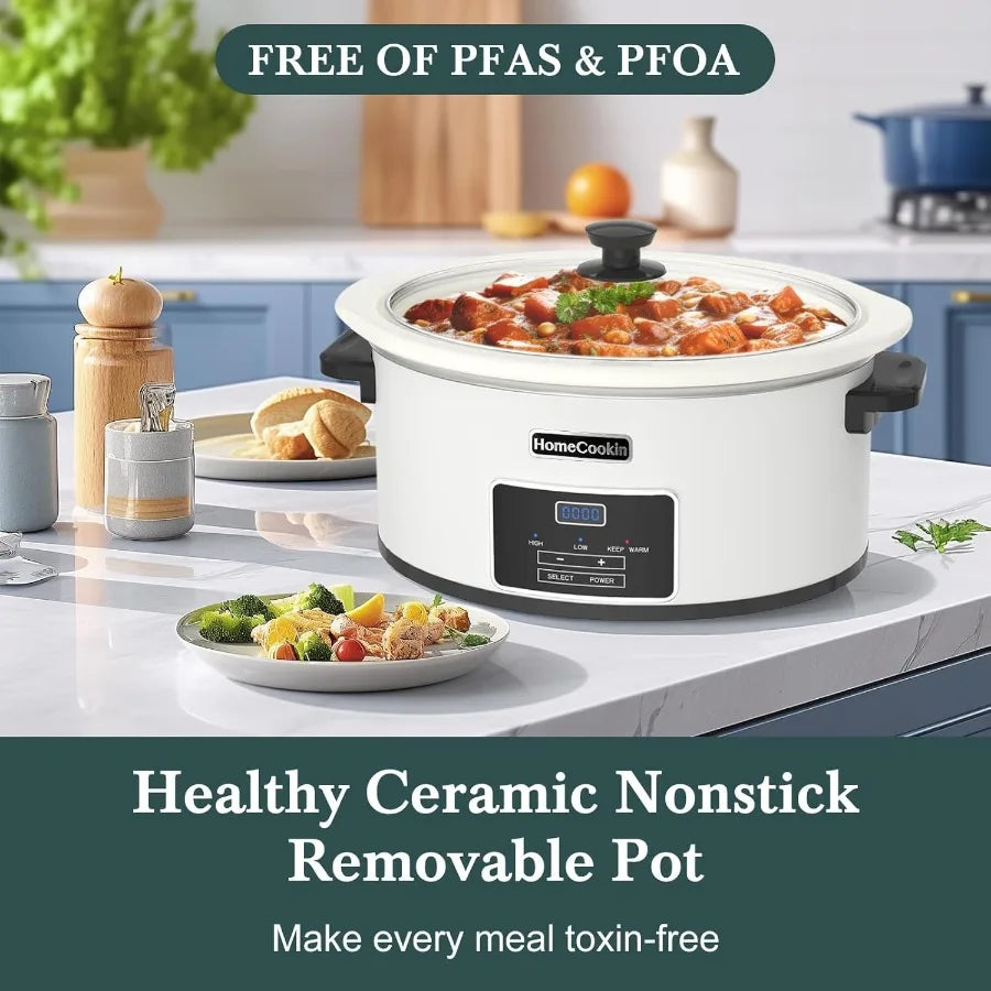 MDNG Programmable Slow Cooker With Timer For Family Dinners