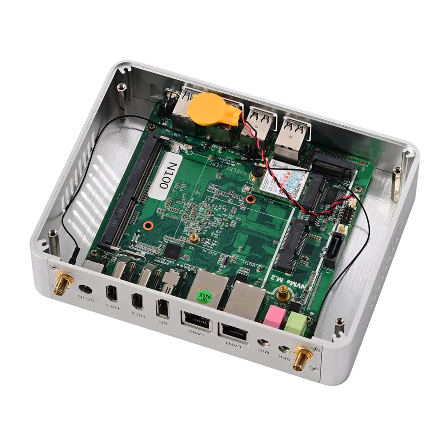 Kingdel N100 Fanless Mini PC 16GB RAM 2x Gigabit LAN
