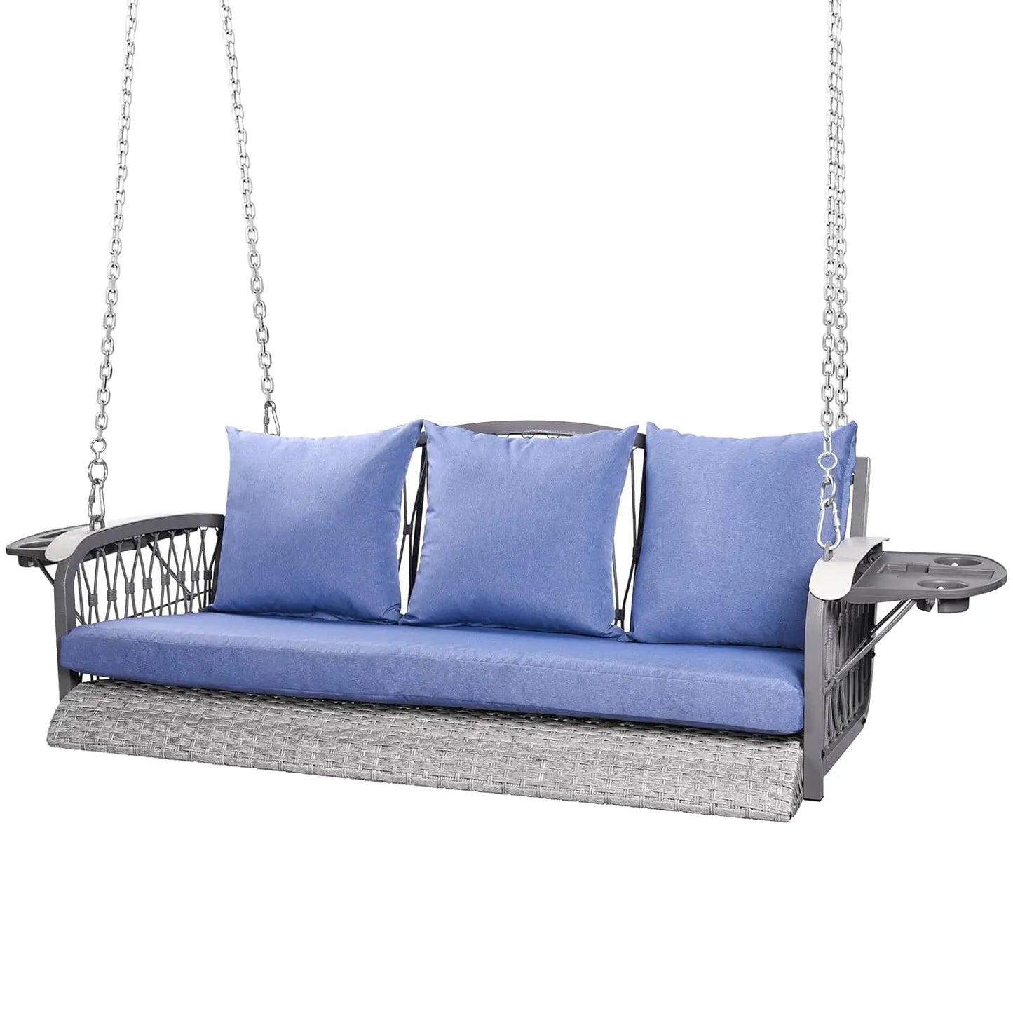 Wicker Porch Swing Heavy Duty Outdoor Patio Swing Chair Cushions