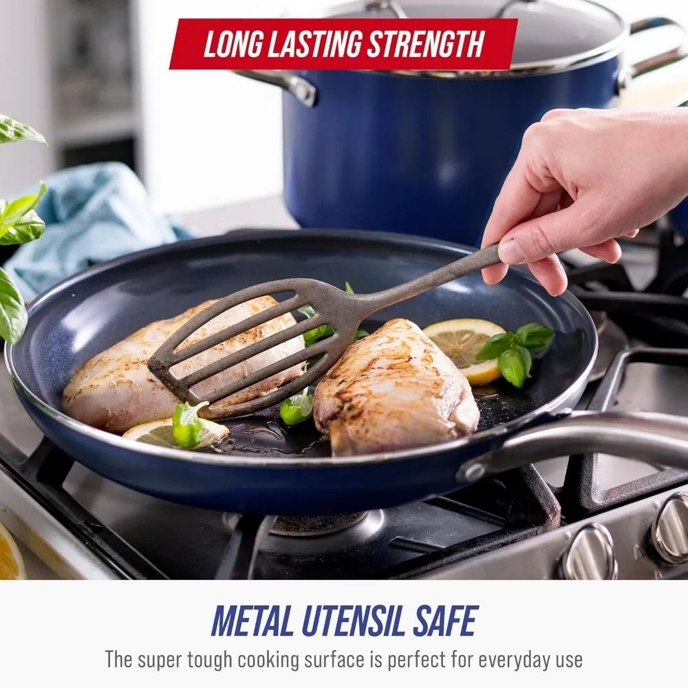 Iosn Nonstick Cookware Set Diamond Ceramic Pots and Pans PFAS Free