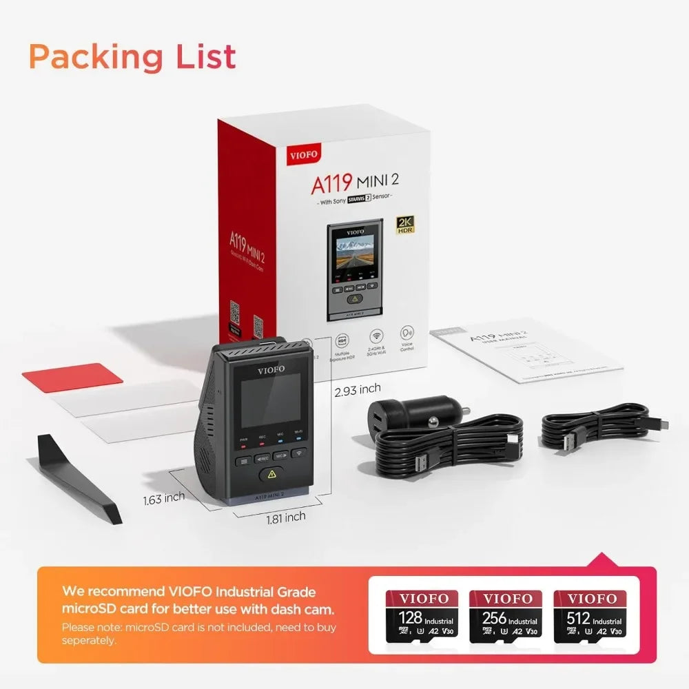 A119 Mini 2K Dash Cam with STARVIS 2 Sensor
