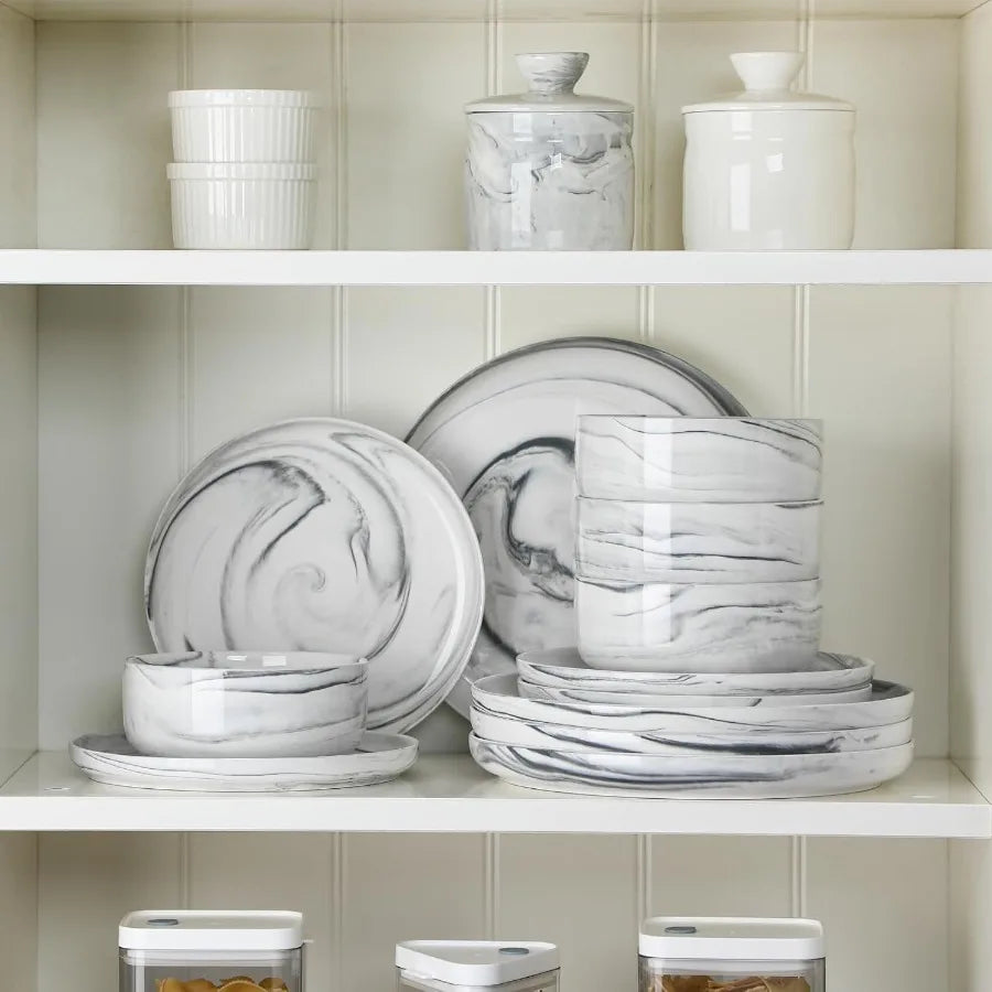 Porcelain Dinnerware Set 12 Pieces Plates And Bowls Ceramic Dishware