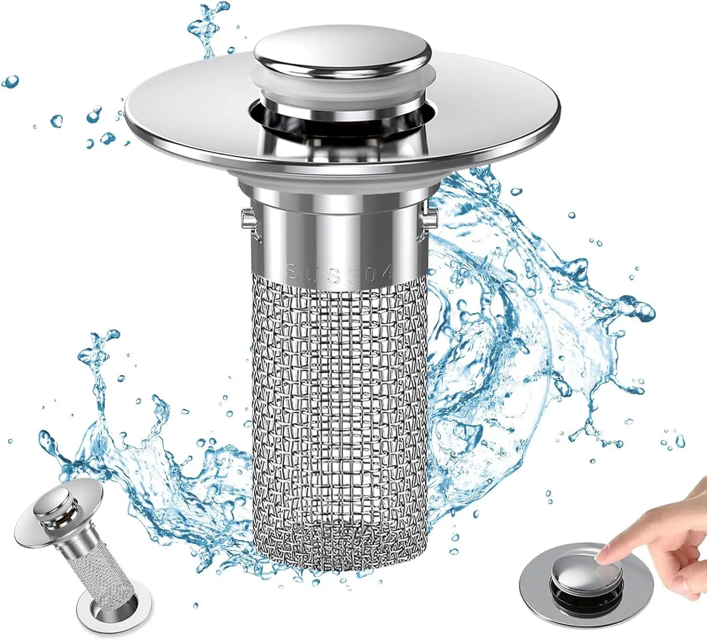 Hign-concerned Bathroom Sink Drain Strainer Pop-Up Hair Catcher Stopper