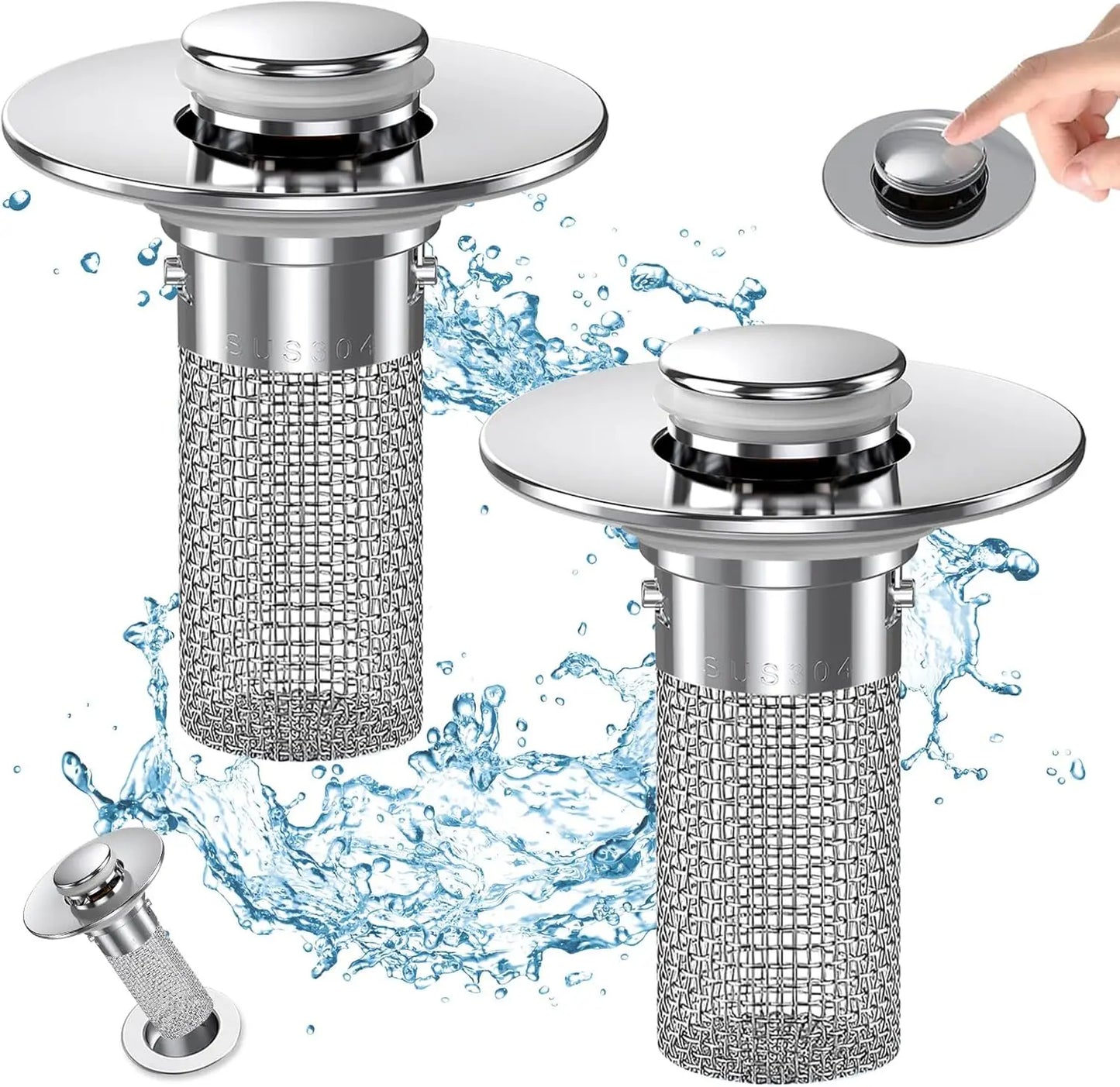 Hign-concerned Bathroom Sink Drain Strainer Pop-Up Hair Catcher Stopper