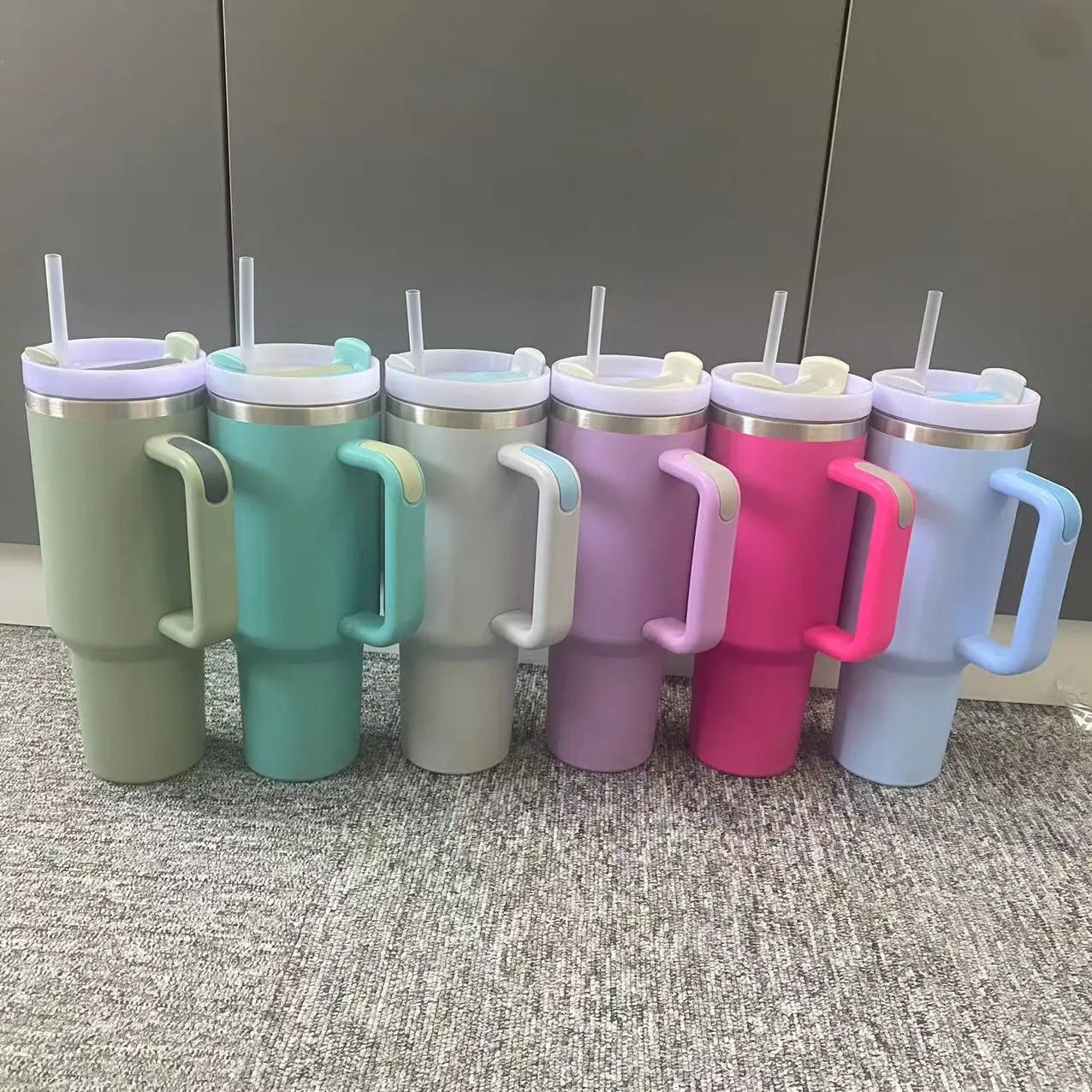 JIMkitchen 6 Pack Stainless Steel Double Wall Tumbler With Handle