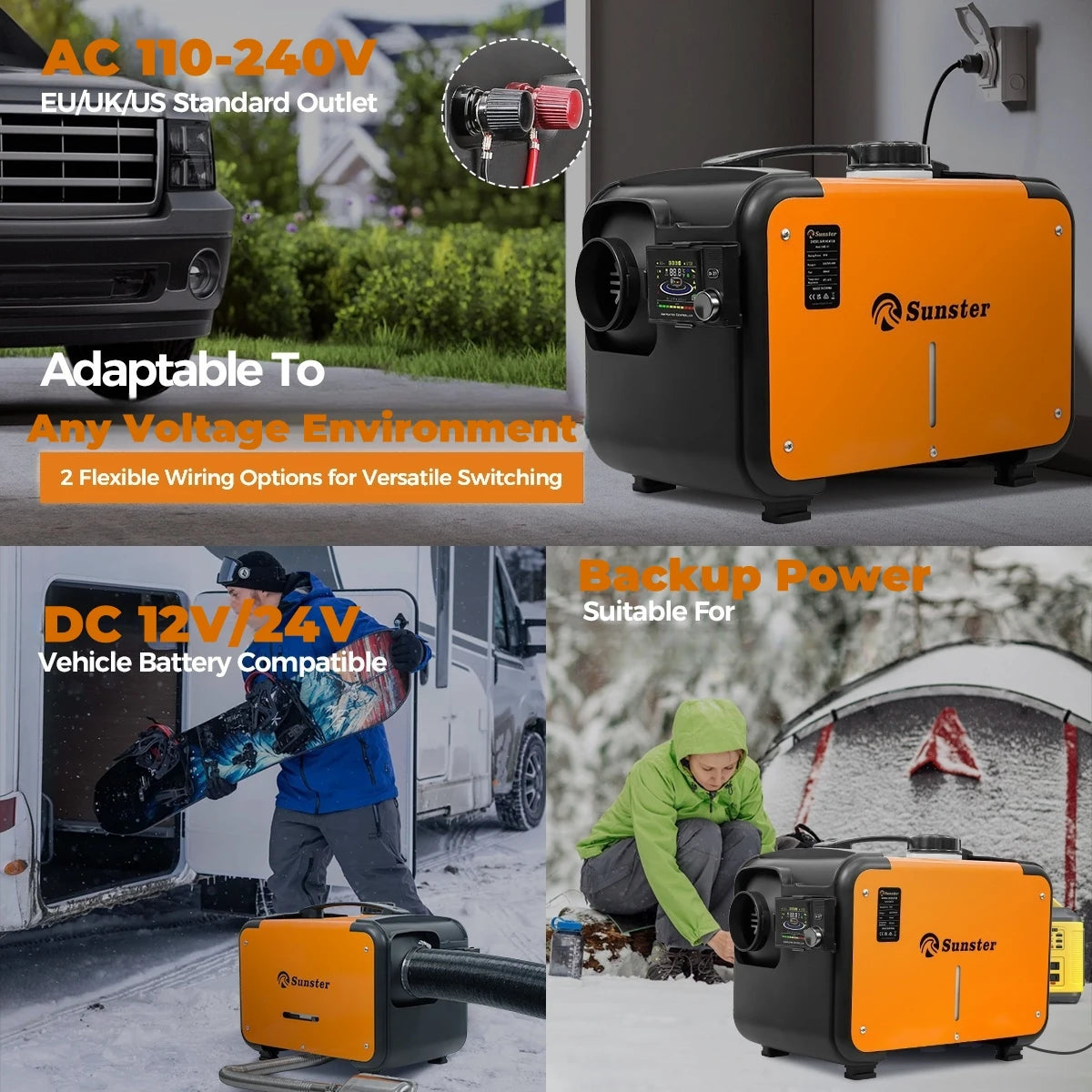 Sunster 8KW Diesel Air Heater All In One Bluetooth App