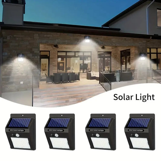 SZRSTH IP45 Solar Outdoor Lights With Motion Sensor Four Pack