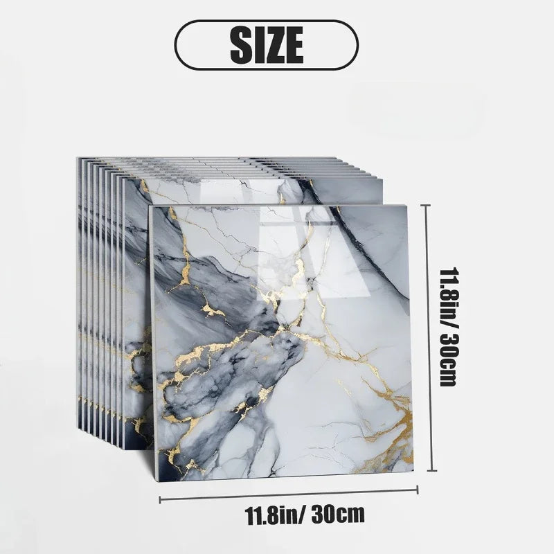 Imitation Marble 3D Ceramic Tile Self Adhesive Waterproof Wall Sticker