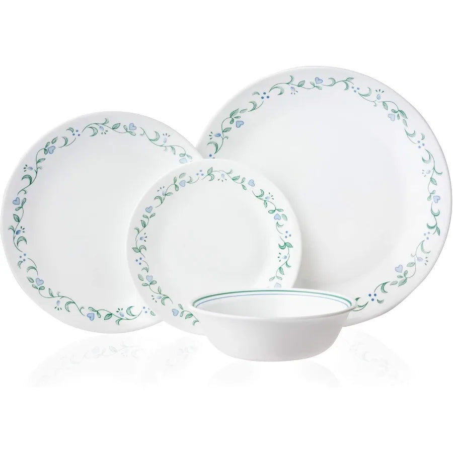 Country Cottage Vitrelle Dinner Plates Set 8-Piece Glass