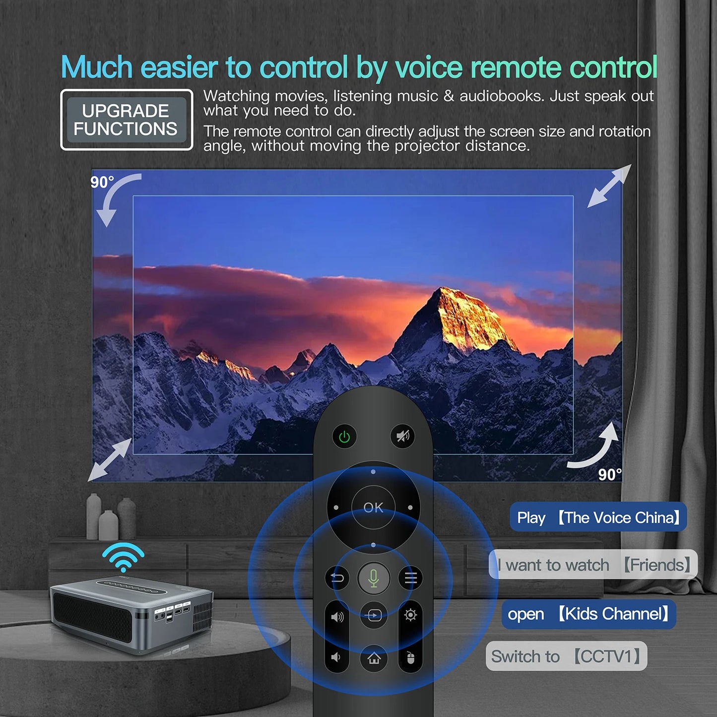 XNANOB Smart Projector 1080p Android Home Theater Experience