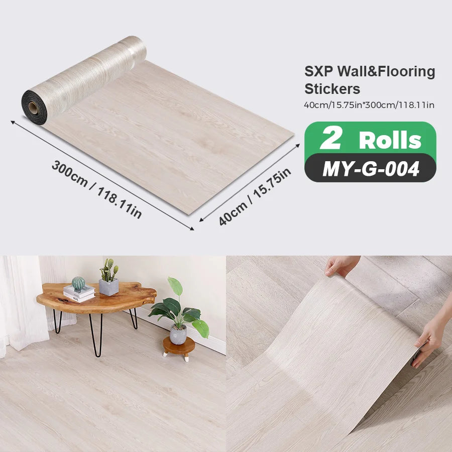 Two Rolls Self Adhesive Wall And Floor Sticker Wood Grain Marble