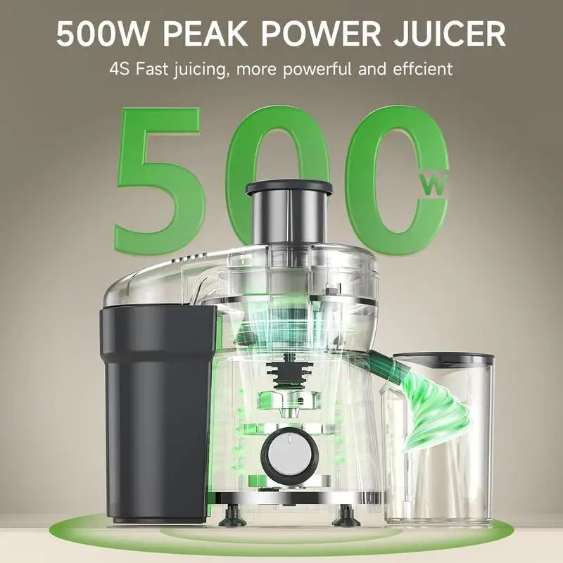 HAOYUNMA Powerful Juicer Machine 500W Wide Chute Centrifugal