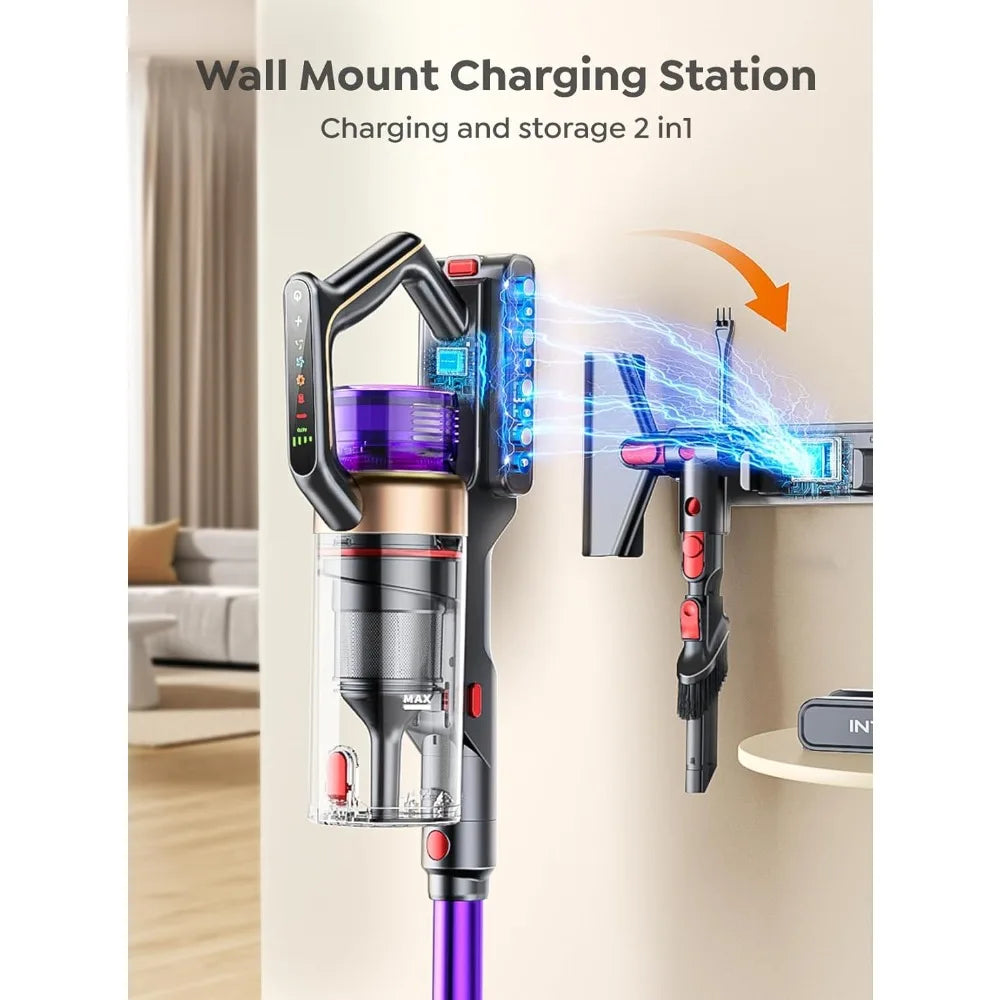 Inteture Cordless Vacuum Cleaner 600W 50KPa 65 Min Runtime