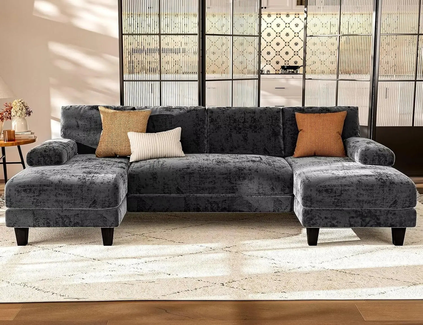 Txtin's U Shaped Sectional Sofa With Double Chaise