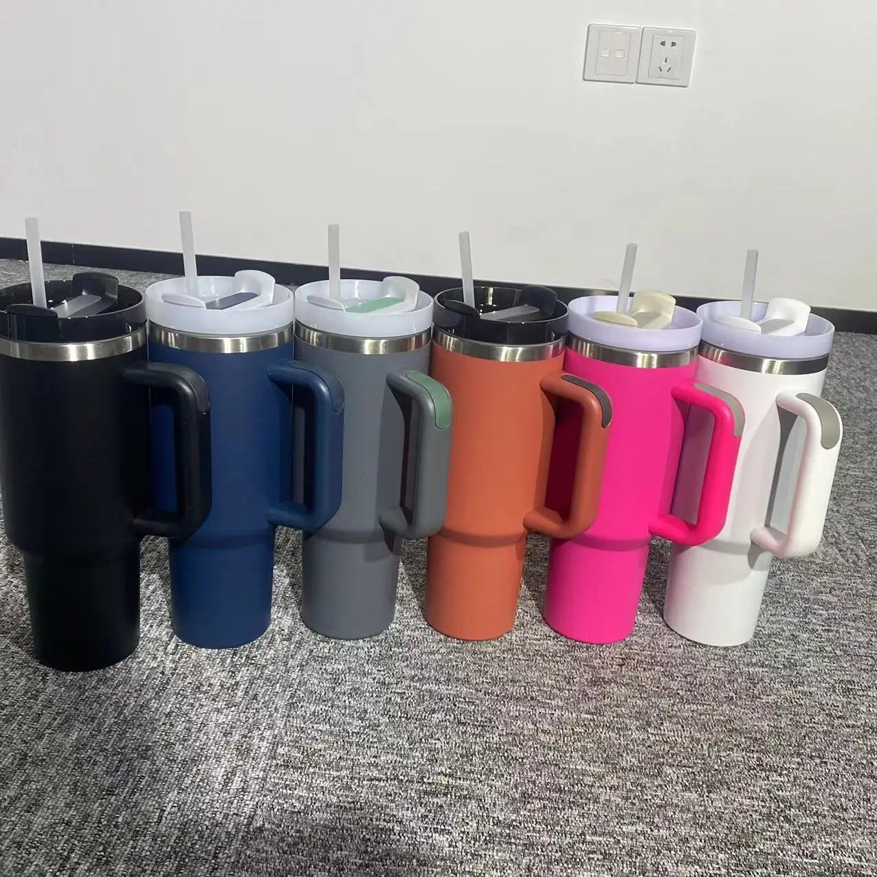 JIMkitchen 6 Pack Stainless Steel Double Wall Tumbler With Handle