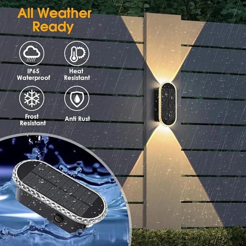 SZRSTH IP65 Waterproof Solar Fence Lights 8 Pack With 3 Modes