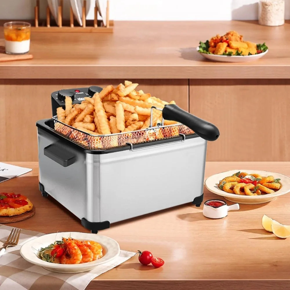 Vexon Electric Deep Fryer With 3 Baskets And Adjustable Temperature