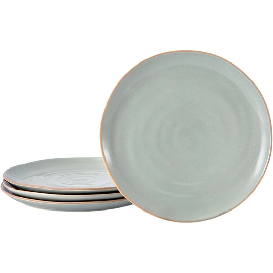 Stoneware Dinner Plates Set Four Microwave and Dishwasher Safe