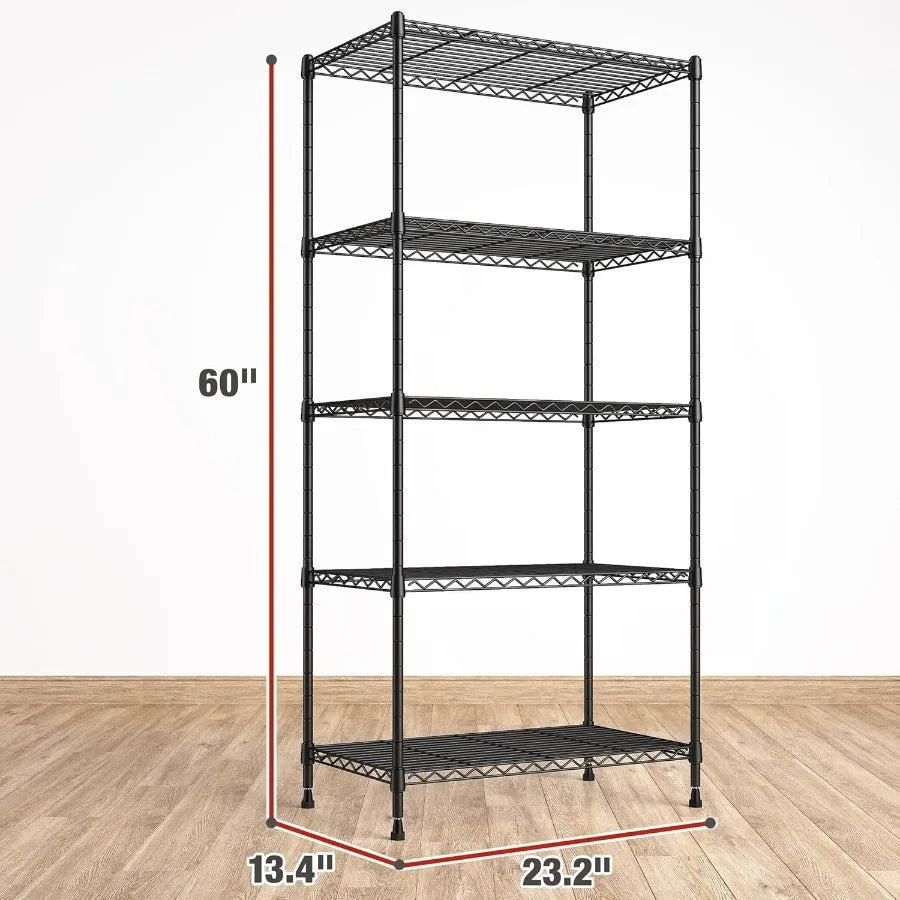 Wire Shelving Unit 5 Tier Adjustable Metal Storage Shelves Organizer