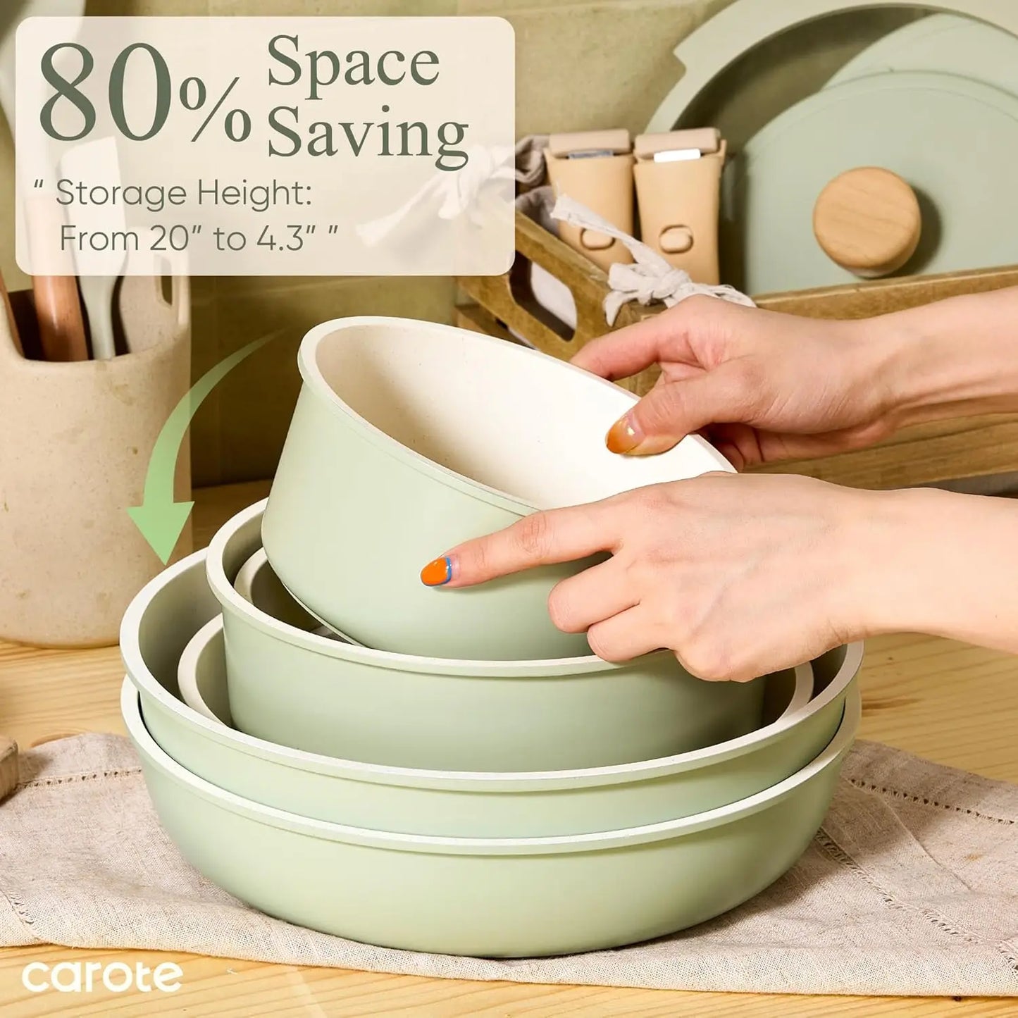 FCM 25 Piece Nonstick Cookware Set For Your Kitchen Essentials