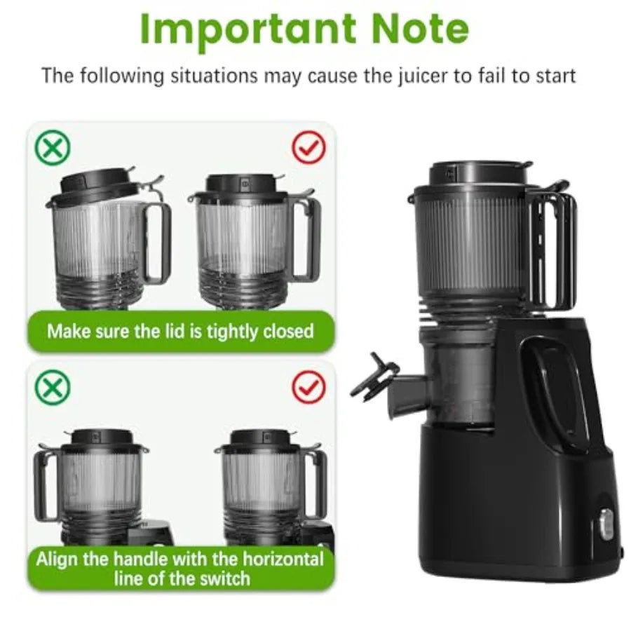 MDNG Slow Masticating Juicer Professional 350W Wide Feed Chute