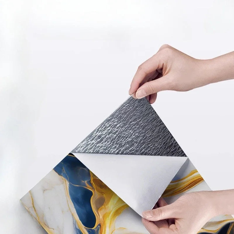 Imitation Marble 3D Ceramic Tile Self Adhesive Waterproof Wall Sticker