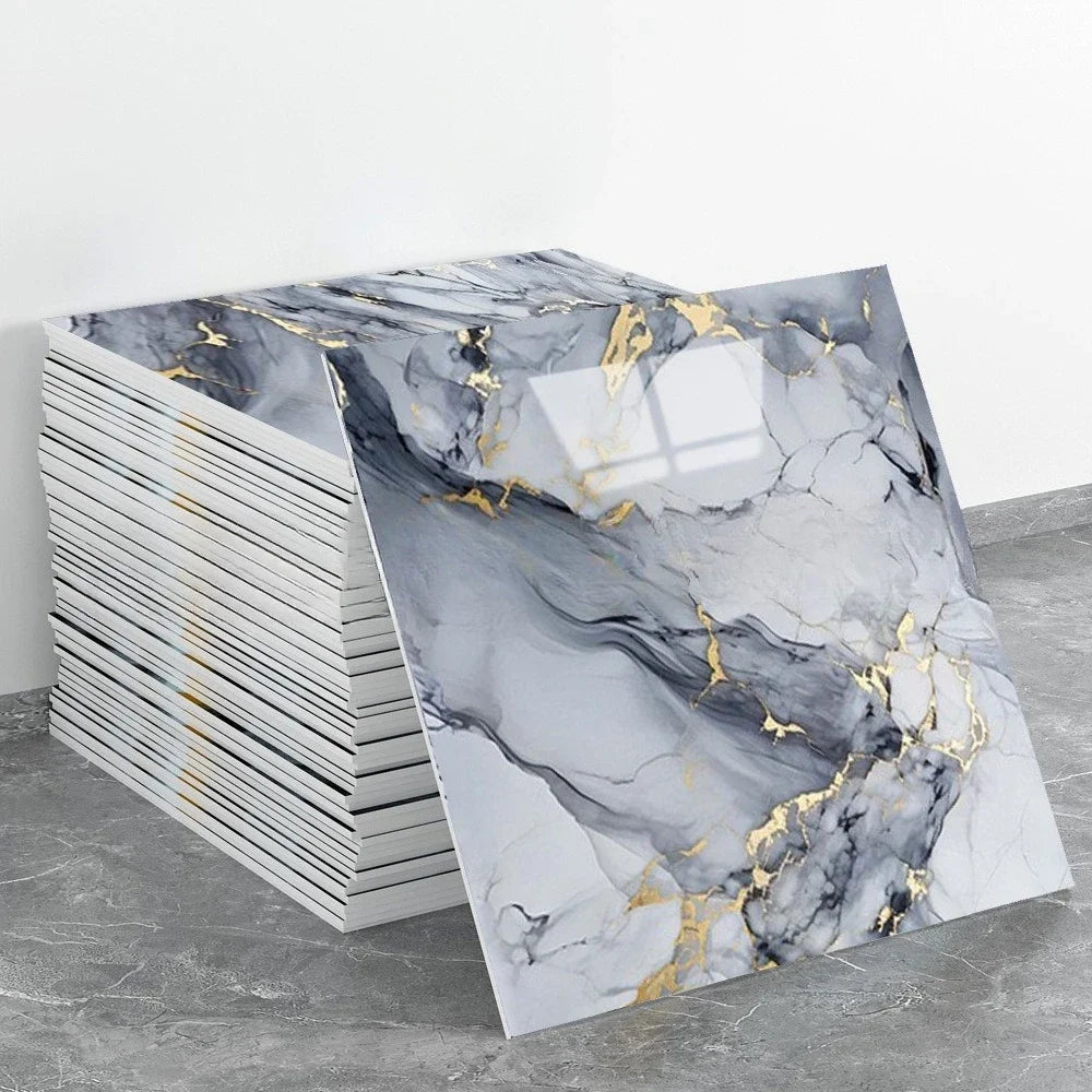 Imitation Marble 3D Ceramic Tile Self Adhesive Waterproof Wall Sticker