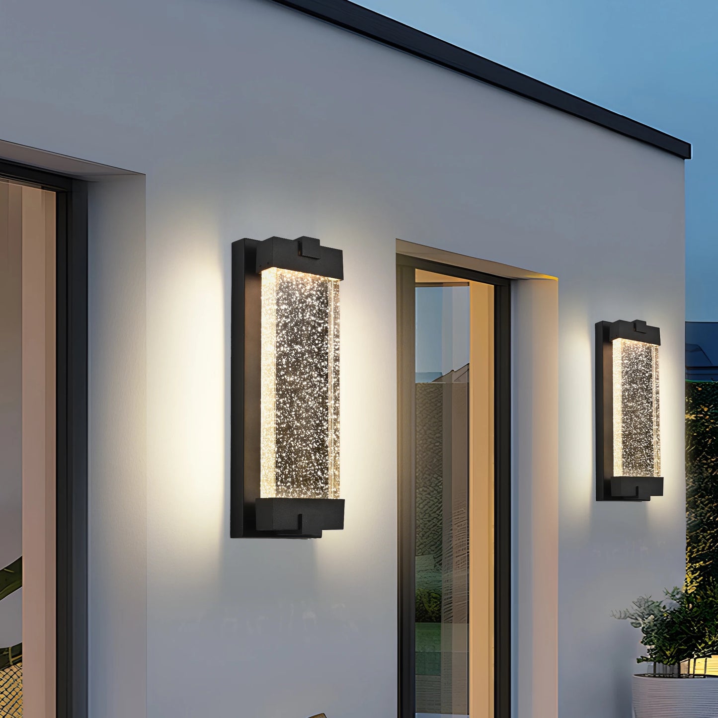 FAISHILAN Aluminium LED Outdoor Wall Light Bubble Glass Sconce