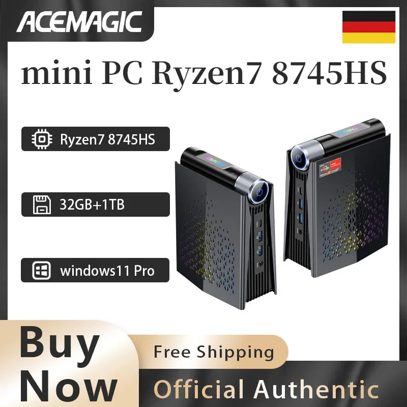 ACEMAGIC Ryzen Mini PC 32GB RAM 1TB SSD Windows 11