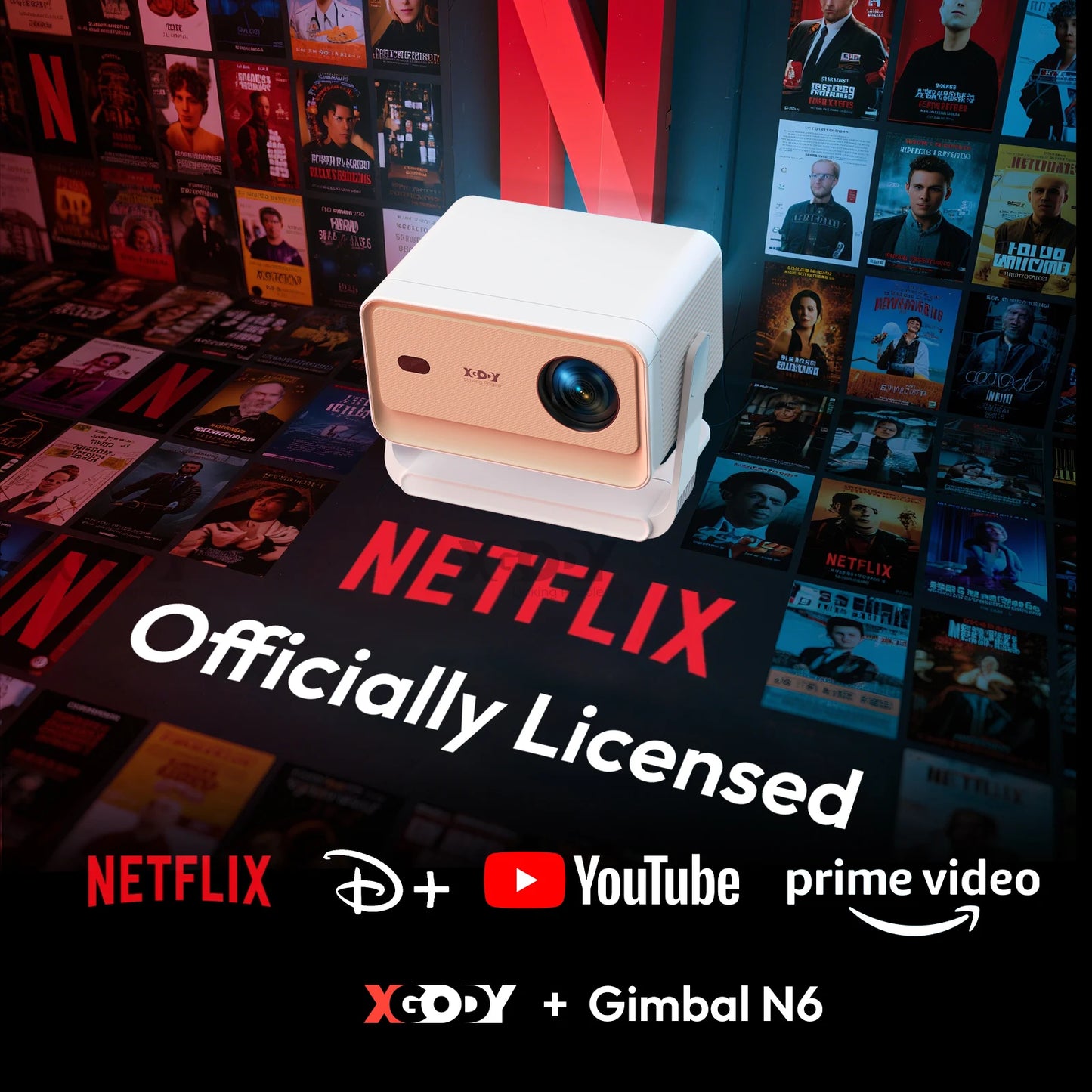 XGODY N6 Pro 4K Projector Netflix Voice Control Android TV