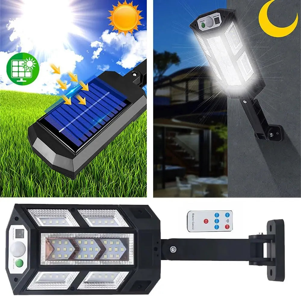 LED Solar Wall Light IP65 Waterproof With Remote For Gardens