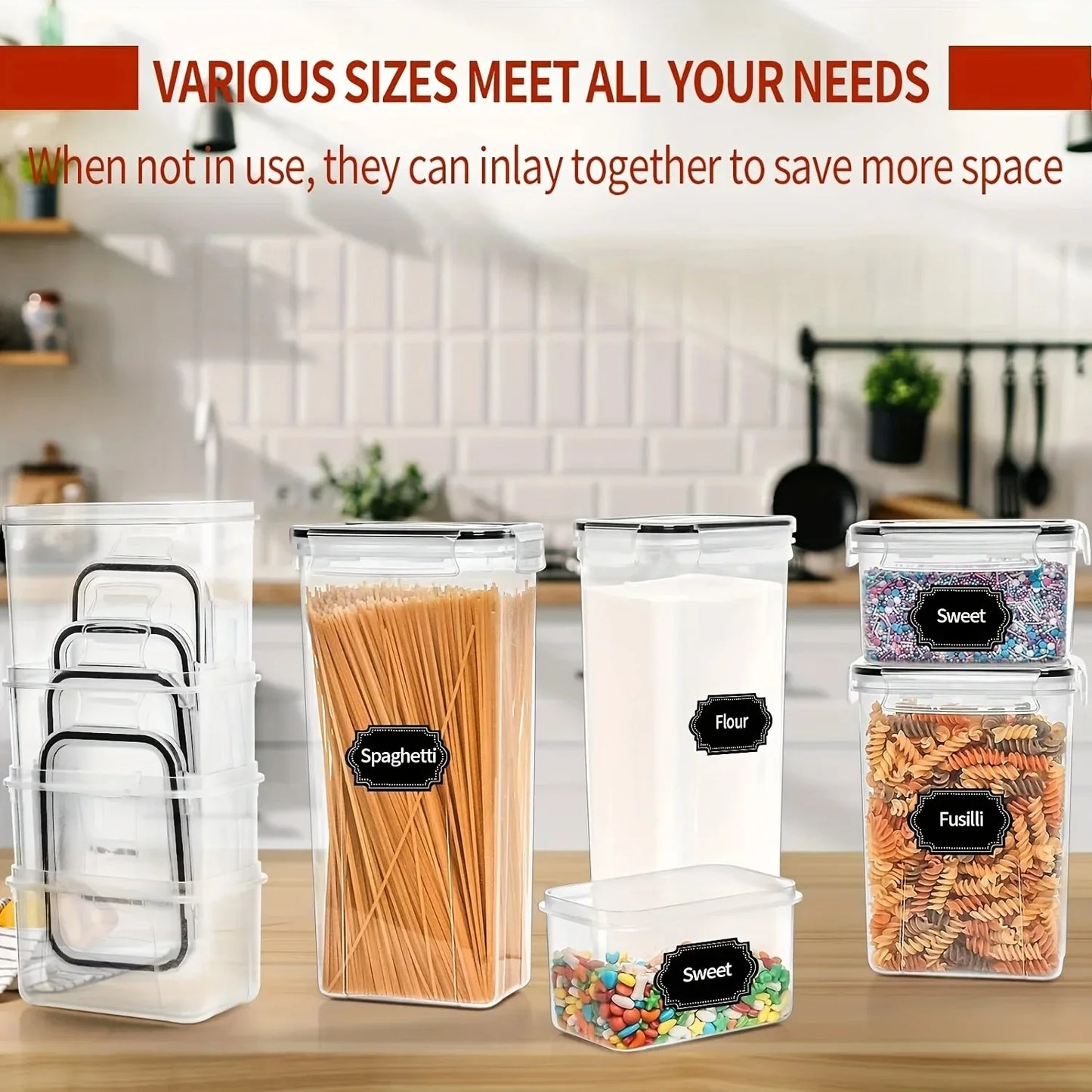 SHFY Airtight BPA Free Food Storage Containers With Labels