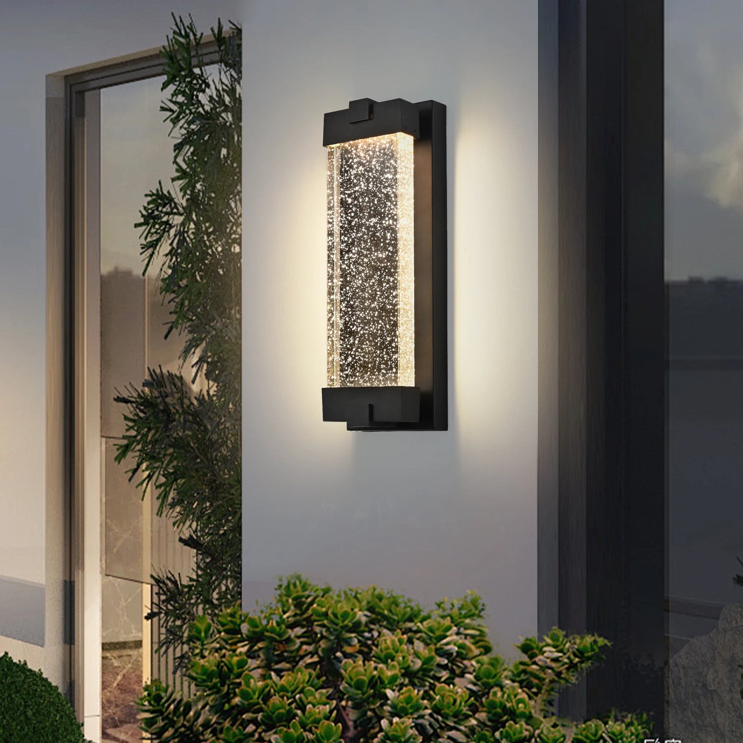 FAISHILAN Aluminium LED Outdoor Wall Light Bubble Glass Sconce