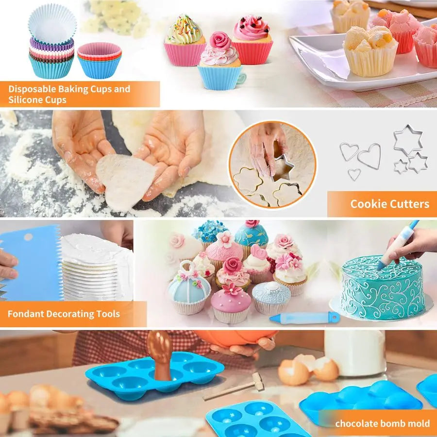 Complete 236-Piece Baking Tools Kit With Piping Bags And Tips