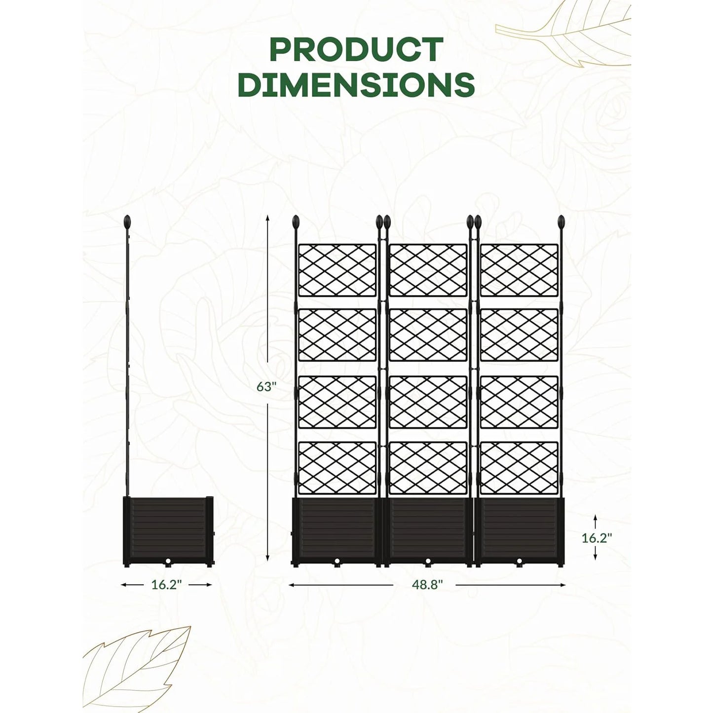 Outdoor Raised Planter Boxes With Trellis For Climbing Plants