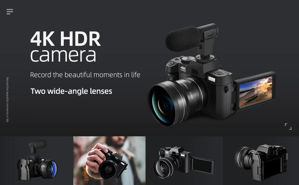 NBD 4K Digital Camera for Photography and Travel Macro Lens