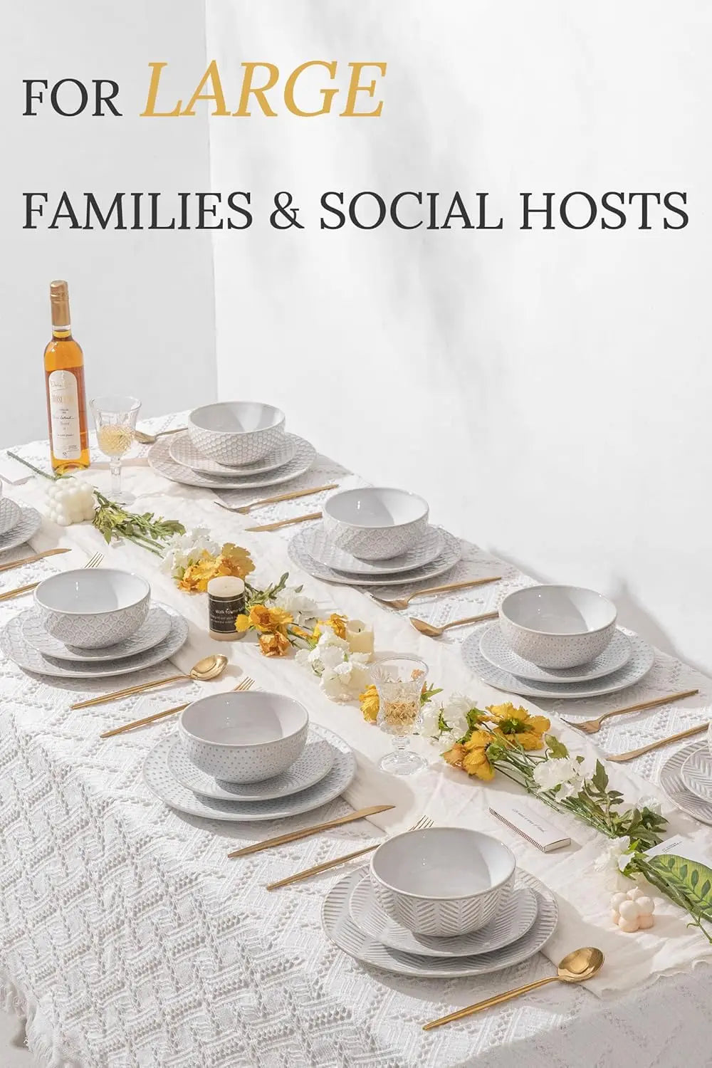 XMSJ 24 Piece Dinnerware Set Premium Stoneware