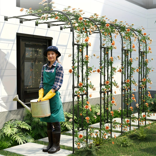 Half Sided Arch Trellis Garden Arch Arbor for Climbing Plants