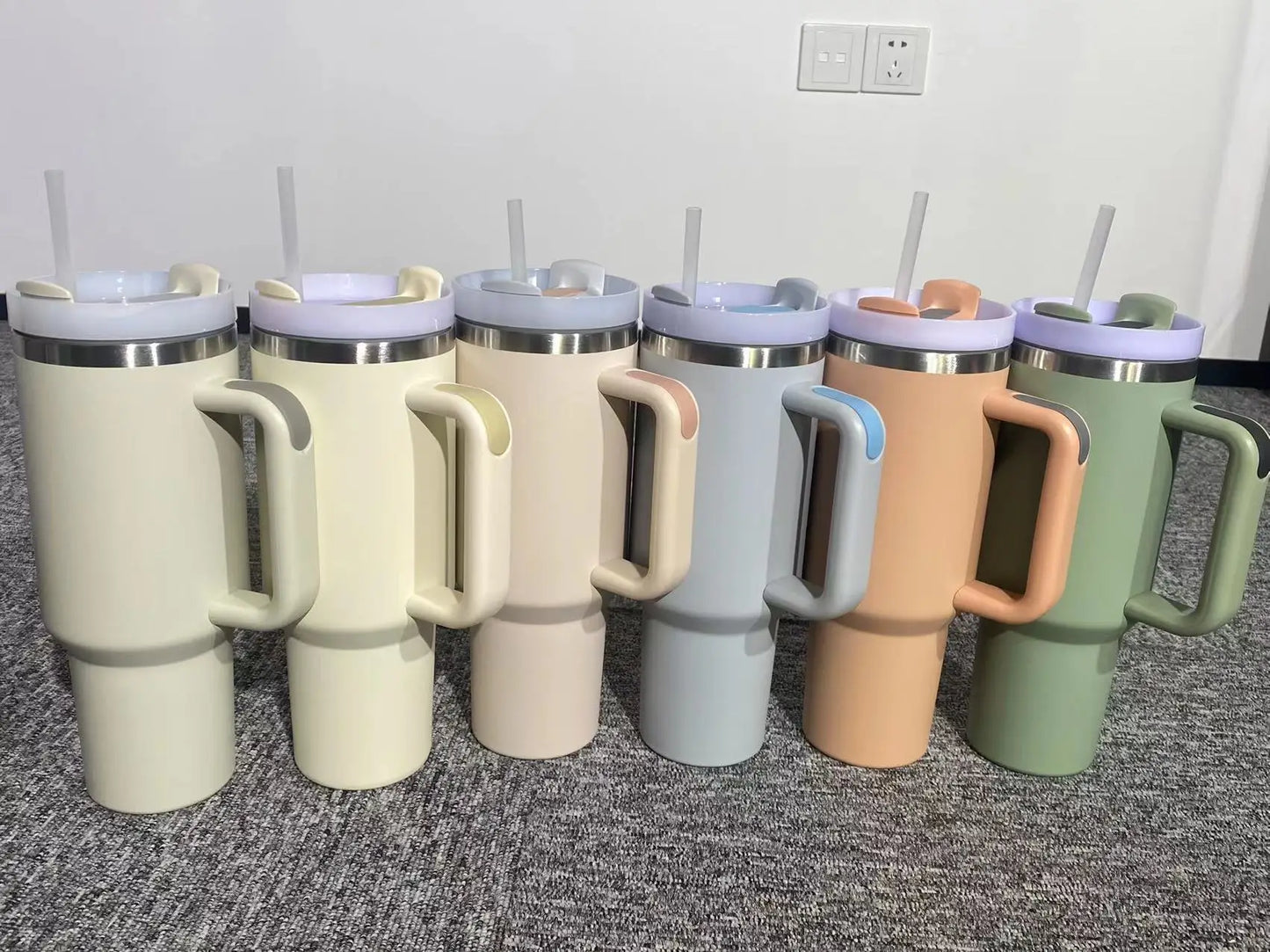 JIMkitchen 6 Pack Stainless Steel Double Wall Tumbler With Handle