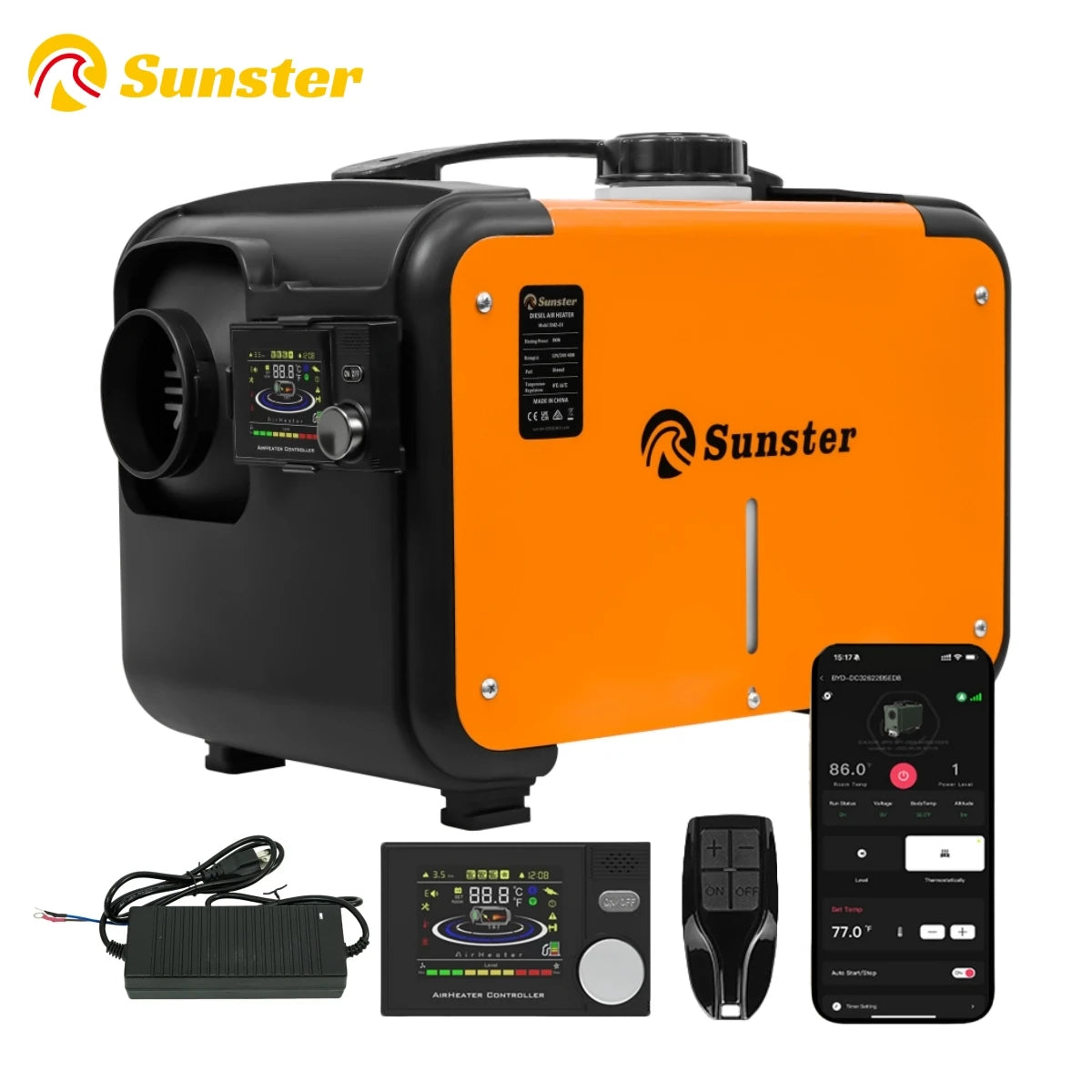 Sunster 8KW Diesel Air Heater All In One Bluetooth App