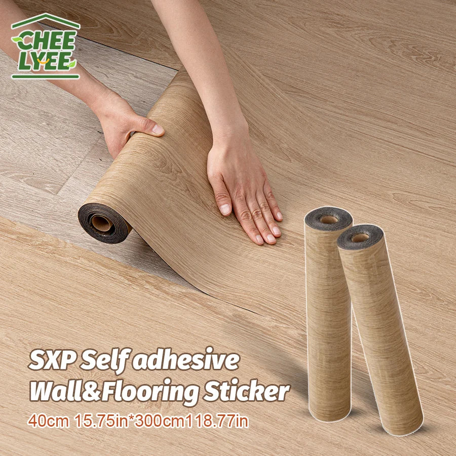 Two Rolls Self Adhesive Wall And Floor Sticker Wood Grain Marble