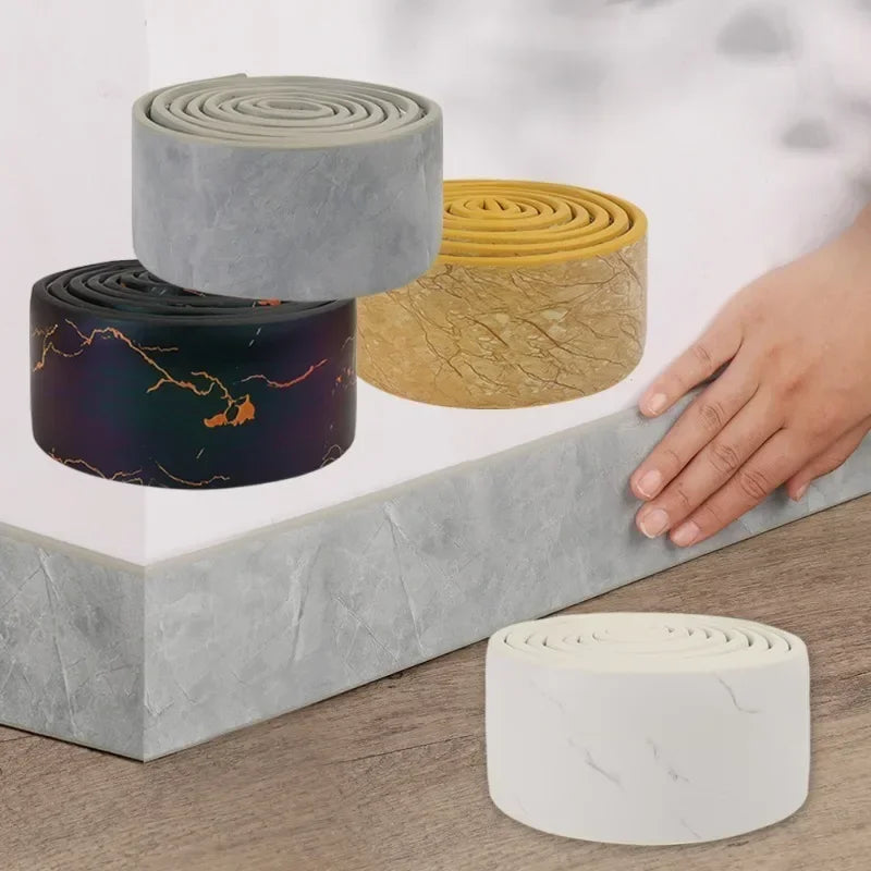 3D Waterproof Self Adhesive Wall Skirting Line Anti Collision Sticker