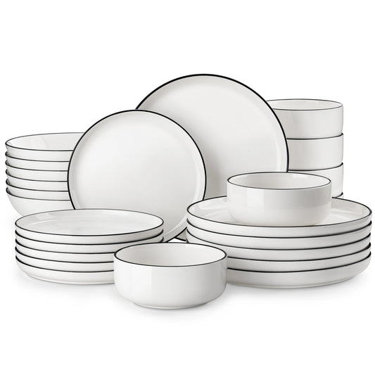 MALACASA Ceramic Dinnerware Set Porcelain Plates And Bowls