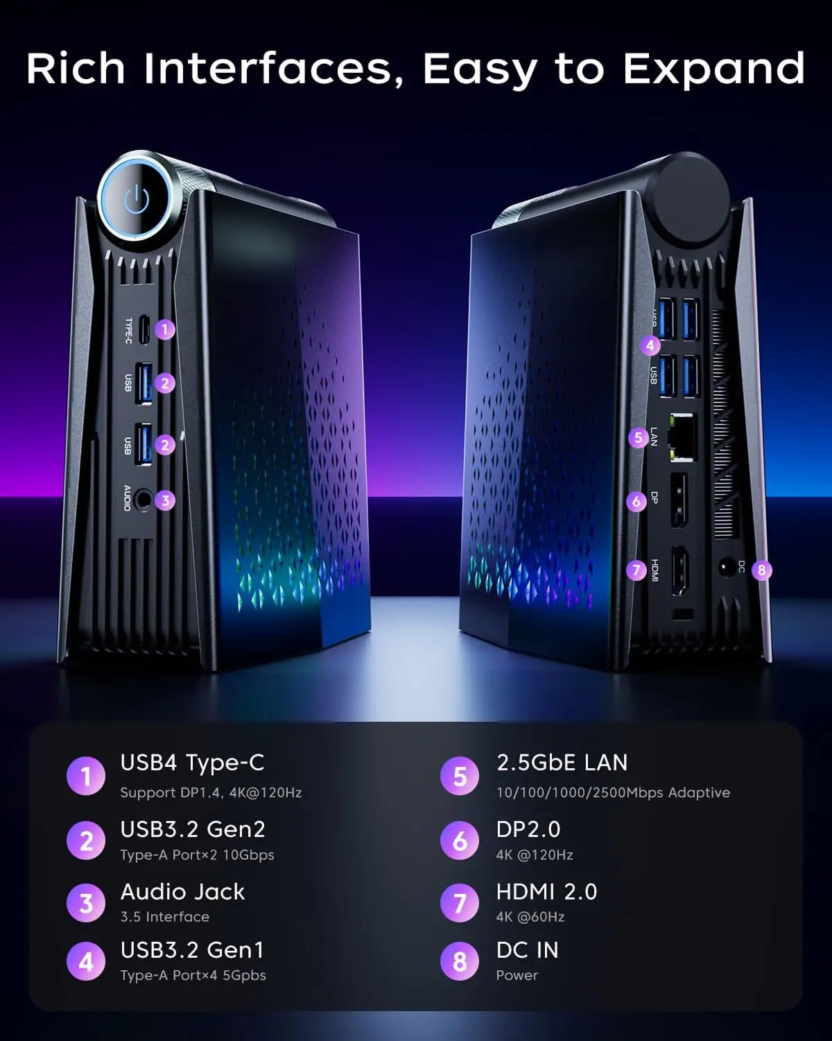 ACEMAGIC Ryzen Mini PC 32GB RAM 1TB SSD Windows 11