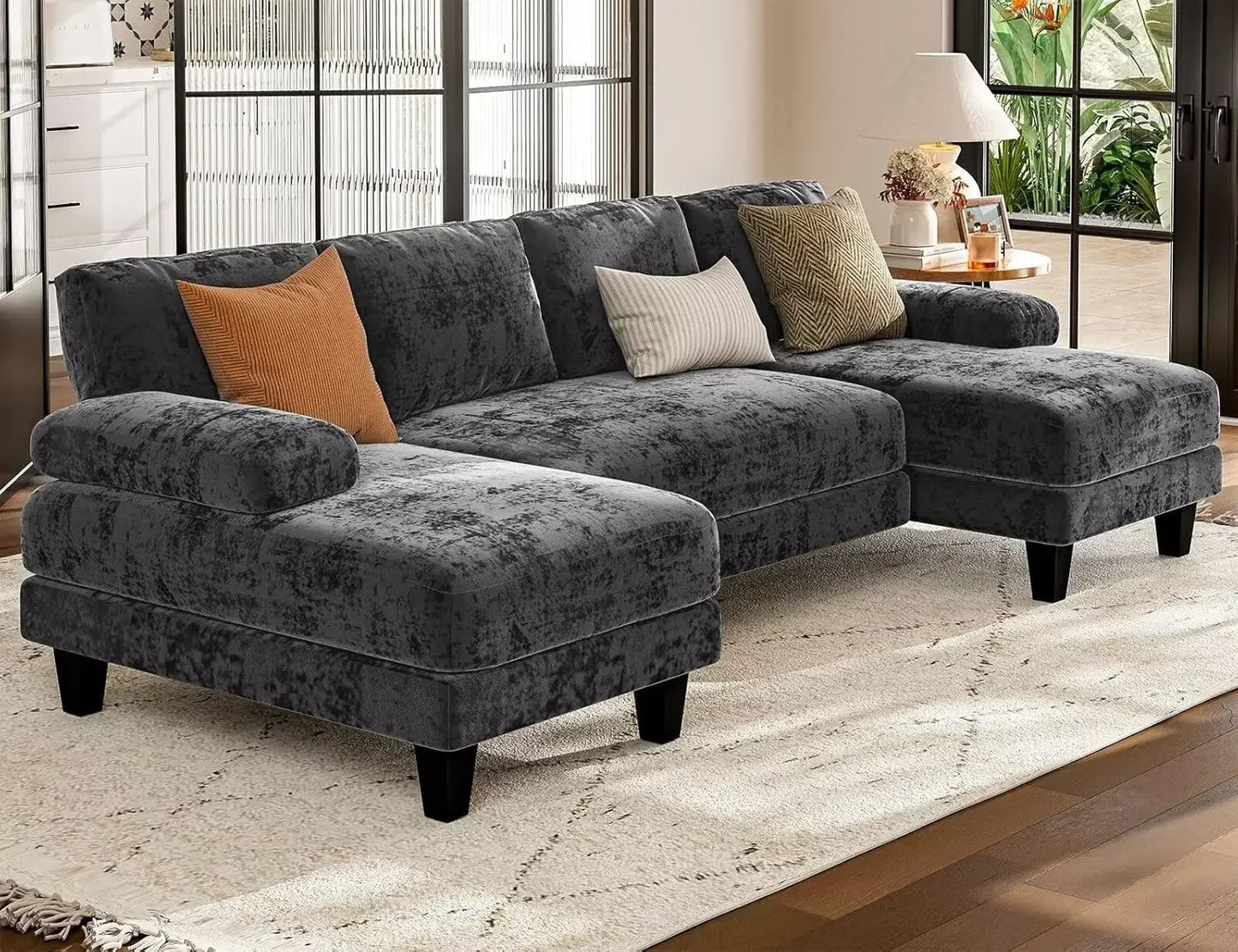 Txtin's U Shaped Sectional Sofa With Double Chaise