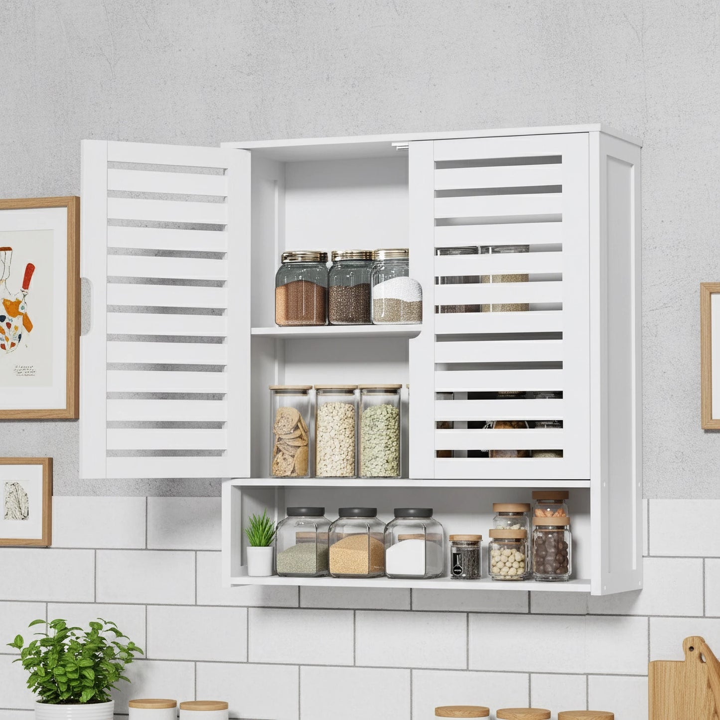 Wisfor Bamboo Over-The-Toilet Wall Cabinet With Adjustable Shelves