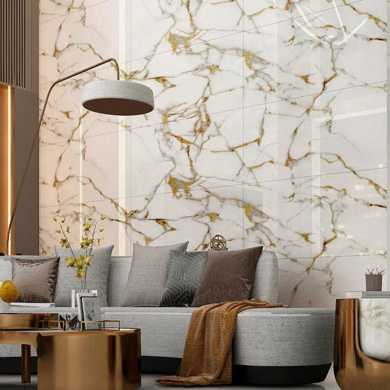 Imitation Marble 3D Ceramic Tile Self Adhesive Waterproof Wall Sticker