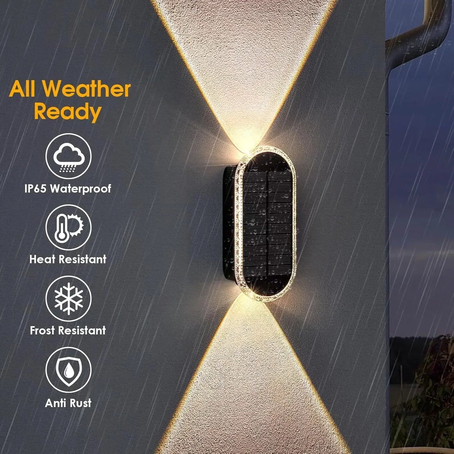 SZRSTH IP65 Waterproof Solar Fence Lights 8 Pack With 3 Modes
