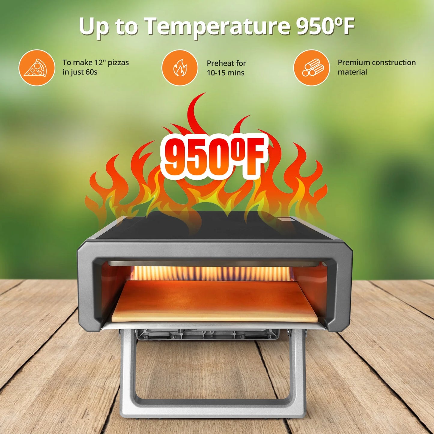 Adoolla Portable Gas Pizza Oven For Outdoor Backyard Camping