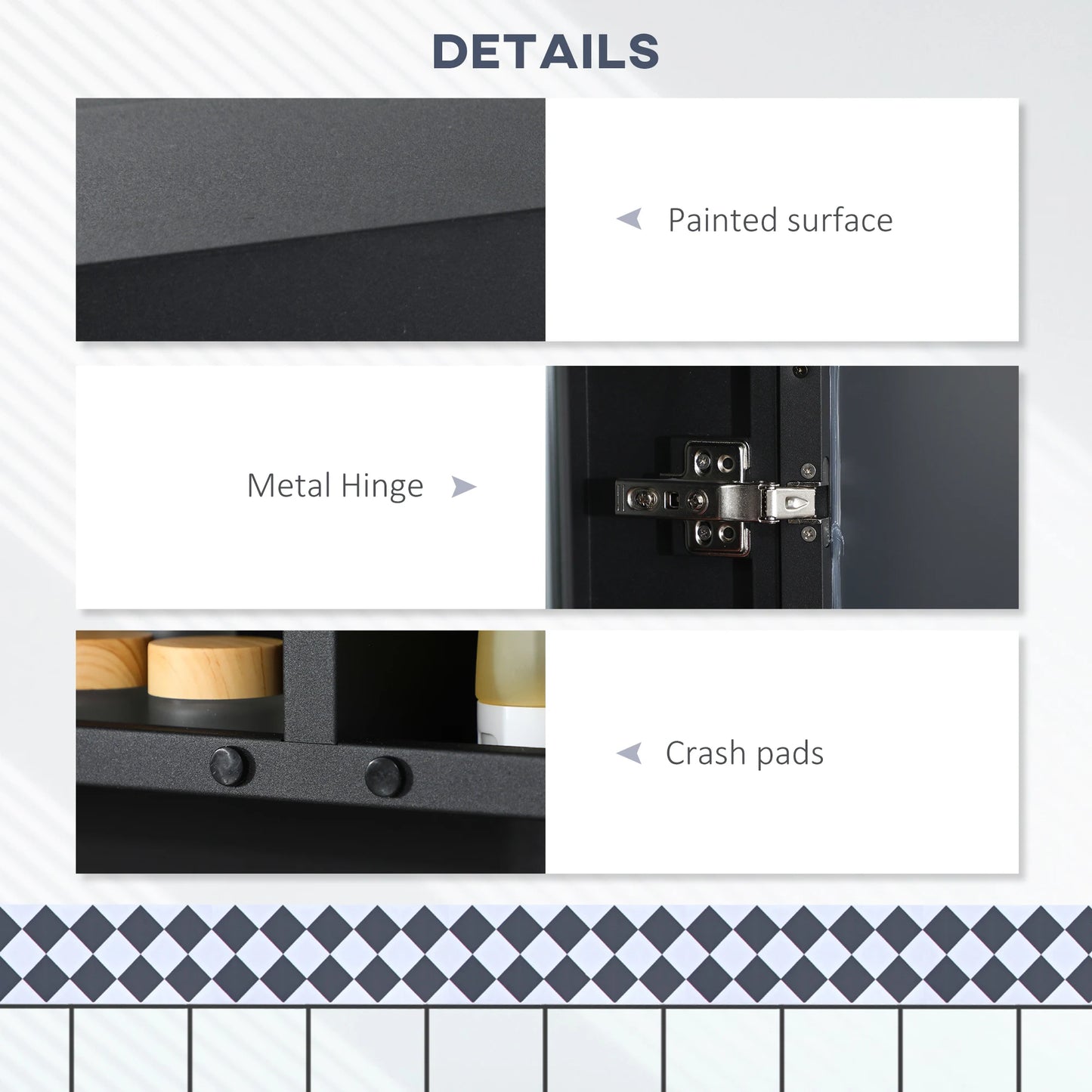 Kleankin Wall Mounted Medicine Cabinet With Mirror